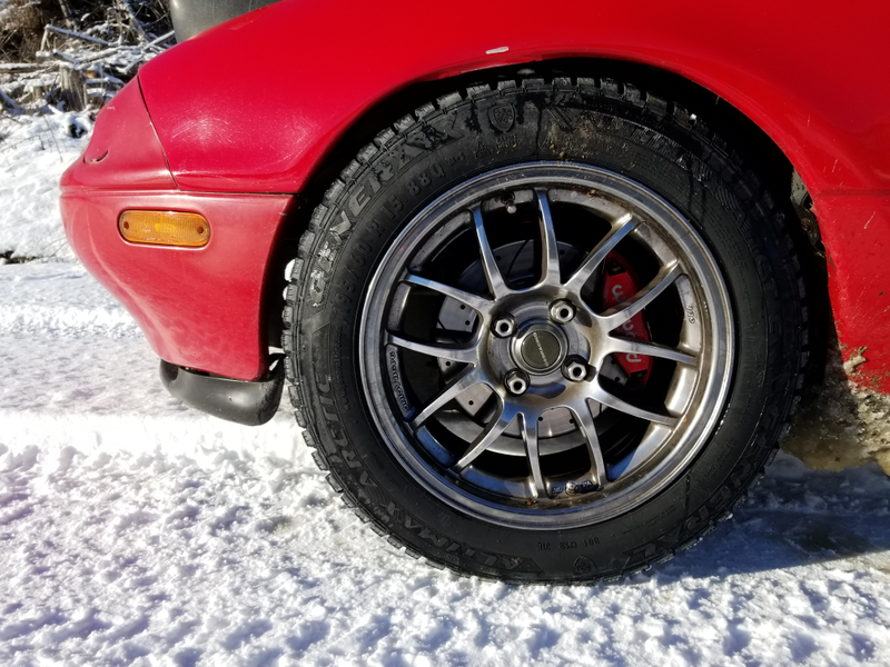 About an inch of wheel gap. Less, due to the already shredded fender. With an alignment and fender pull/roll I’d be able to soak up bumps that took the lip of the wheel all the way up to the current fender line. Can you say “long travel, short shock bodies?”